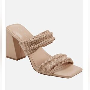 Marc Fisher Eloria Womens Faux Leather Square Toe Block Heel